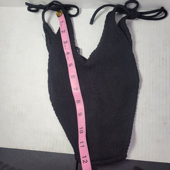 Asos Design Black Textured Adjustable Side Tie Bikini Bottom Swimwear - Picture 7 of 7